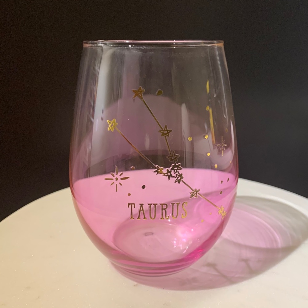 Taurus Astrology Stemless Wine Glass